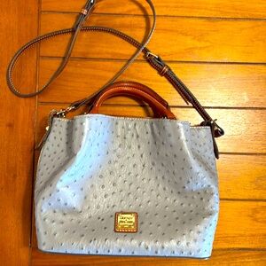 Dooney & Bourke Gray Ostrich Barlow EUC